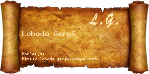 Loboda Gergő névjegykártya